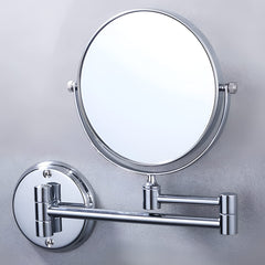 Plantex Premium Brass Magnifying Mirror/Two-Sided 360‚° Swivel Shaving Mirror with 5x/1x Magnification/Vanity Mirror for Bathroom (8 Inches-Chrome/Wall Mount)-1