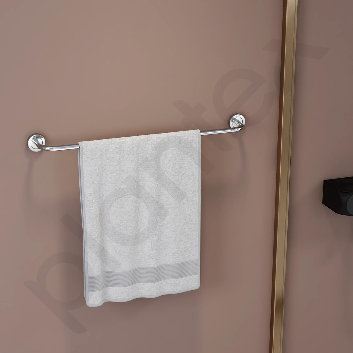 Plantex Stainless Steel Single Towel Rod/Towel Bar/Towel Holder/Towel Hanger for Bathroom/Bathroom Accessories - 24 Inch (Chrome)-2