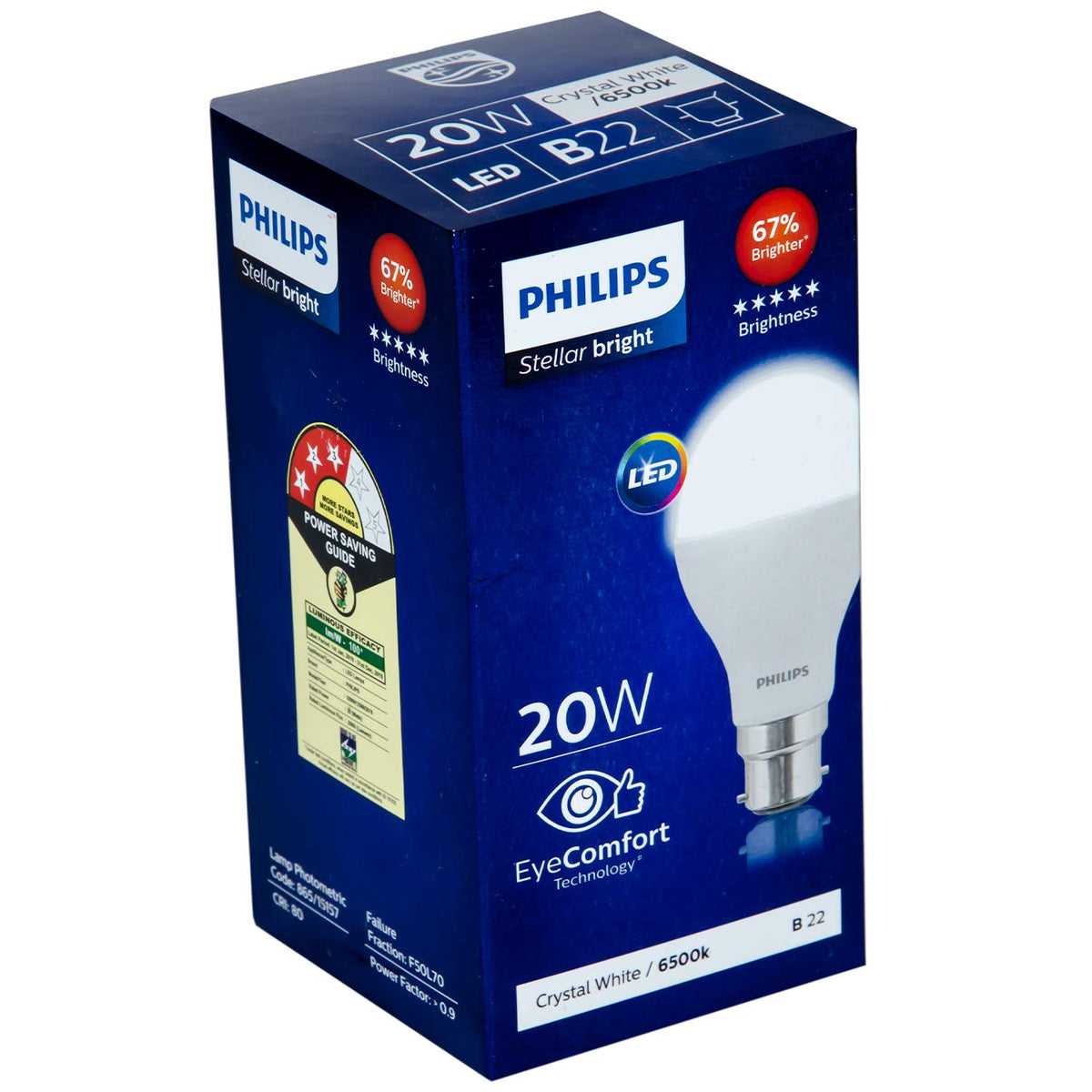 Philips 20W B22 LED Cool Day Light Bulb, Pack of 6 (929001256833)