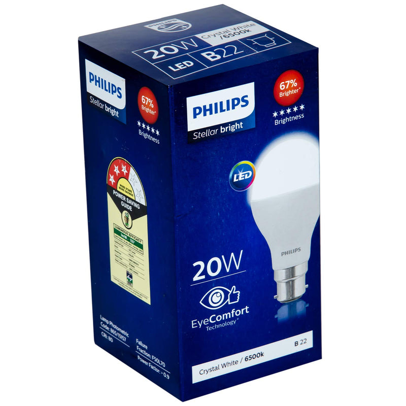 Philips 20W B22 LED Cool Day Light Bulb, Pack of 6 (929001256833)