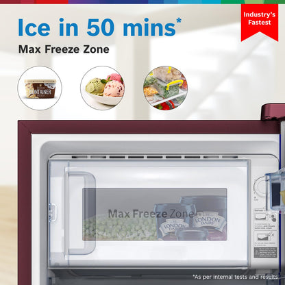 BOSCH 187 L, 3 Star, Single Door Refrigerator with Industry's largest vegetable box* & largest Beverage space (CST18W33NI, Feather Wine) | 18 Hour Cooling Retention, 2.5x Faster Cooling