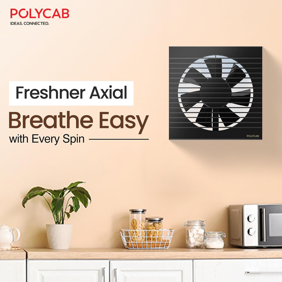 Polycab Freshner Axial 150 mm Exhaust Fan (Black)