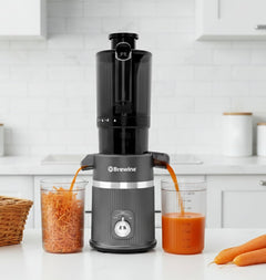 Brewine Cold Press Slow Juicer | 60 RPM High Nutrition Extraction | Wide Feeder | Reverse Function | Easy Clean Design | For Fruits & Vegetables