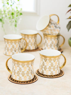 Clay Craft - Diamond Coffee Mugs Set, 6-pieces, 230ml, Ebony E671, multicolor, standard (CM-DIAMOND-EBONY-E671)
