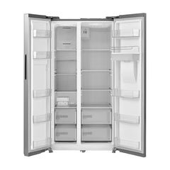 Midea 560 L Side by Side Refrigerator, Inverter Compressor, Multi Air Flow Cooling, Water Dispenser (MDRS704FGF46 Frost Free, Energy Efficient, Large Capacity, Bru-Steel Finish)