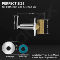 Plantex Pure Brass COL-1006 Angular Concealed Stop Cock/Concealed Stop Valve Tap For Bathroom With Teflon Tape & Brass Adjustable Wall Flange 15 mm (Mirror-Chrome Finish)-4