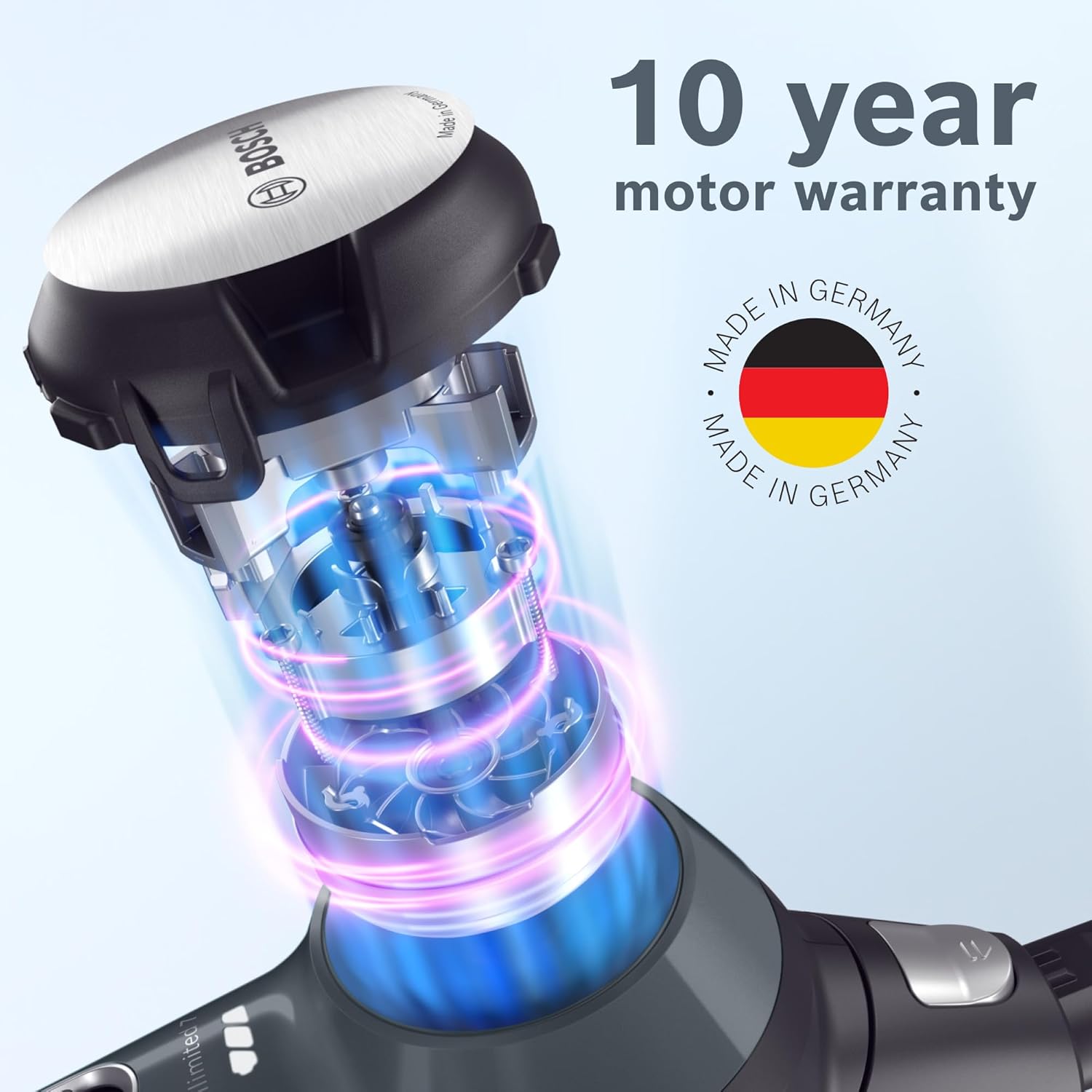 Bosch Unlimited 7 Cordless Vacuum Cleaner with Rechargeable 3.0 Ah Battery and FlexTube, LED Lighting, 10-Year Motor Warranty, in Graphite