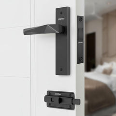 Plantex Heavy Duty Door Lock “ Bathroom Door Lock/Mortise 8inch Keyless Plate Handle Set for Home/Bathroom/Store Room/Balcony/Office with Baby Latch (8129- Grey)-1