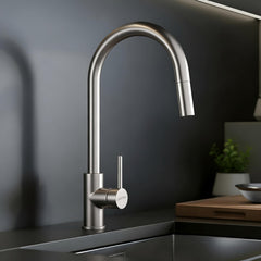 Plantex Pull-Down Kitchen Sink Tap/304 Stainless Steel Sink Tap for Kitchen Basin with 360? Swivel Spout/Kitchen Sink Faucet- (1062, Matt)-1