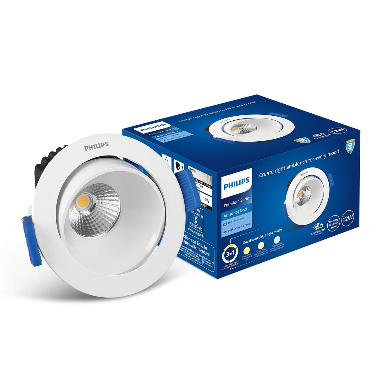 Philips Aluminium 12-watt Round LED COB Spot Light