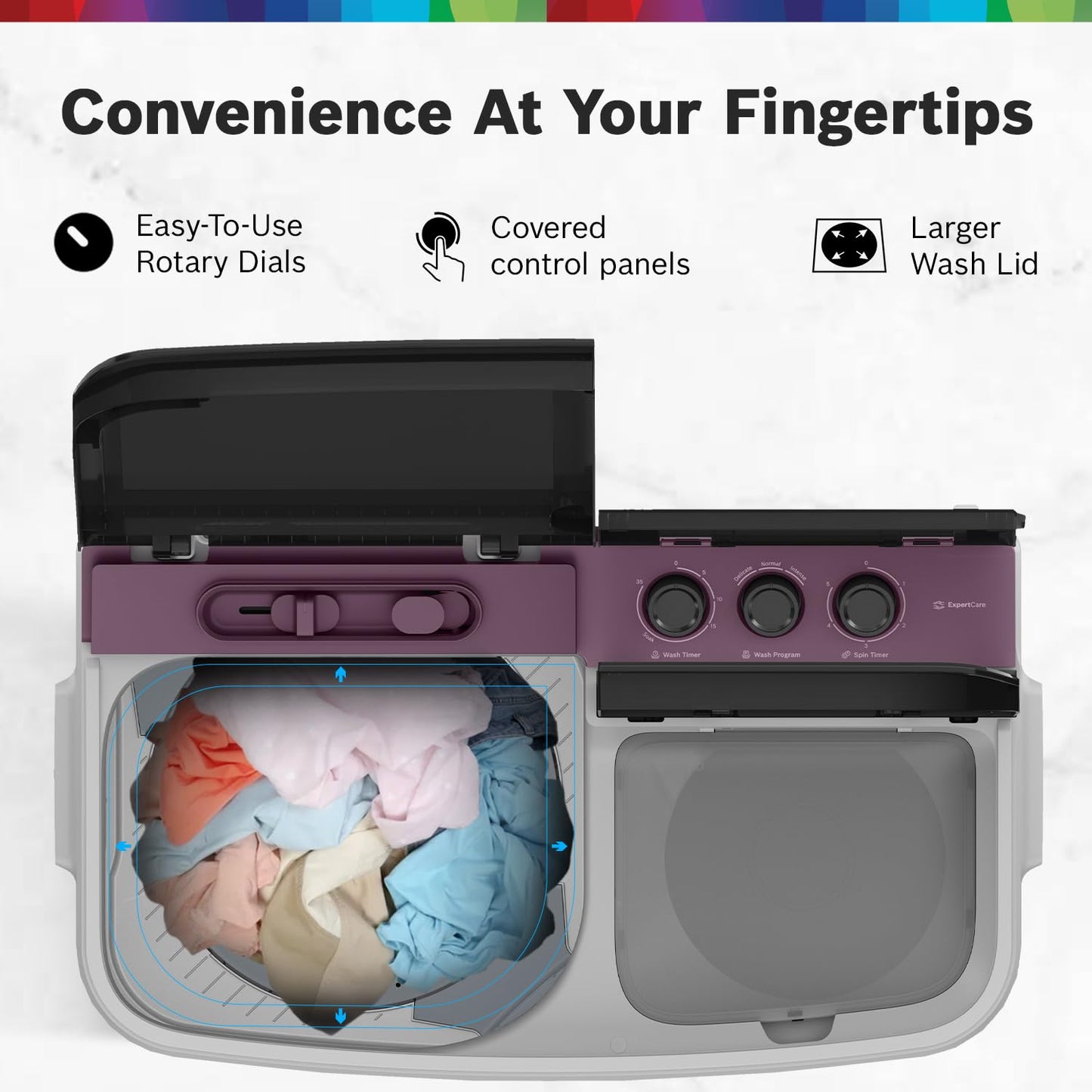 Bosch 8 kg 5 Star Semi-Automatic Top Loading Washing Machine (2025 Model, WJP802V0IN, 3 Wash Programs, Anti-Rust Body, 1300 RPM Spin Speed, Wine, 5 Years Comprehensive Warranty)