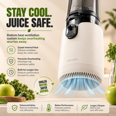 Hurom E50ST Cold Press Juicer for Home, Advanced Cold Press Technology for 20% More Juice, All-in-1 Juicer for Fruits, Vegetables, Nut Milk, World's No. 1 Slow Juicer Brand since 1974 (Mushroom White)
