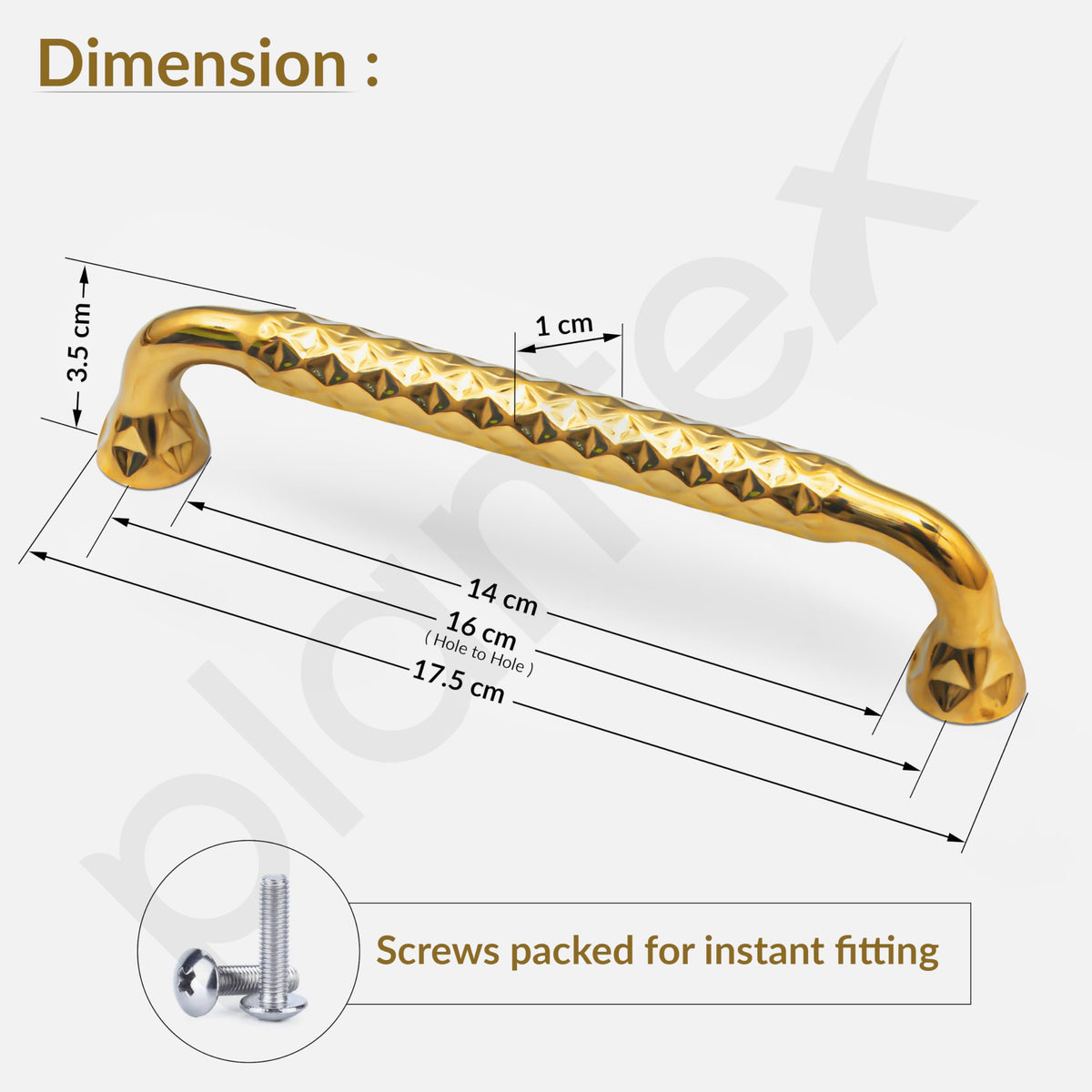 Plantex Cabinet Handle/160mm Handle for Cabinet/Wardrobe Handle/Door Pull-Push Handle for Home/Office - Pack of 1 (Gold)-3