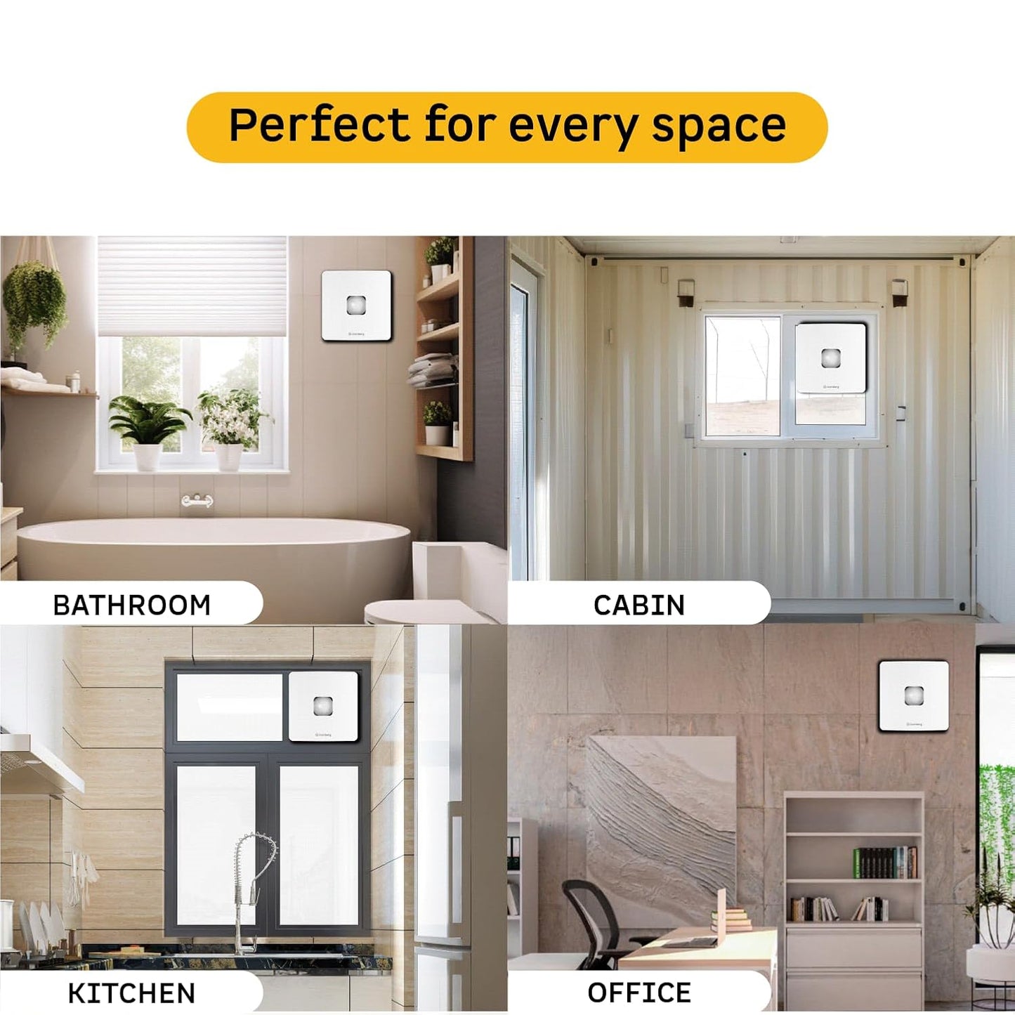 atomberg Studio+ Exhaust Fan 150mm (6 Inches) | BLDC Motor | 6.8W| Low Noise | 2000 RPM| Ideal for Bathroom,Kitchen | Easy to Clean | Installation-Round Cut (153mm) | 2 Years Warranty | (Gloss White)