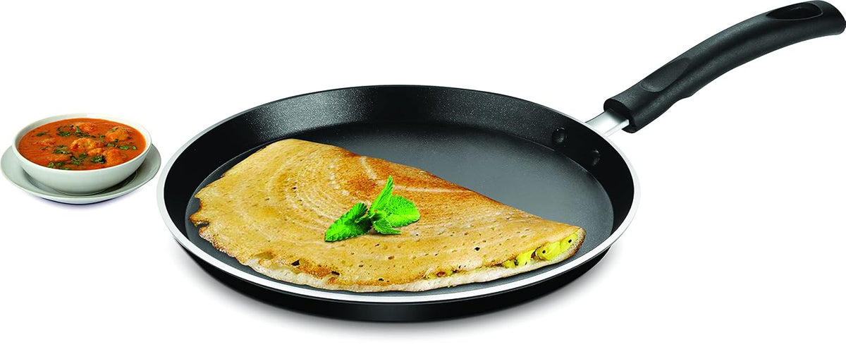 Pigeon by Stovekraft Aluminium Non-Stick Flat Tawa, Black