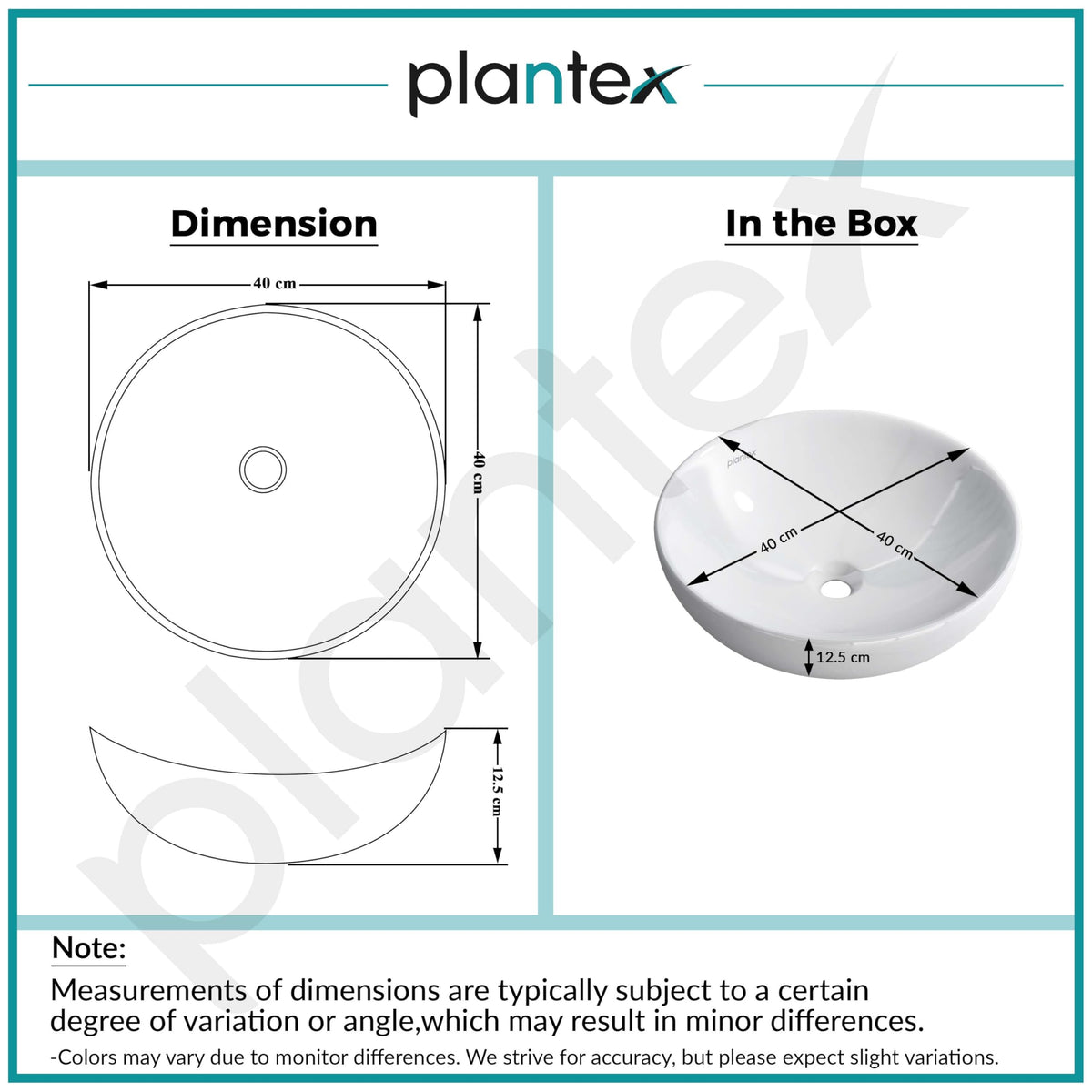 Plantex Platinum Ceramic Table Top Wash Basin/small Basin for Bathroom with 10 Years Glaze Warranty by Plantex (15.5 x 15.5 x 5 Inch - White)-3
