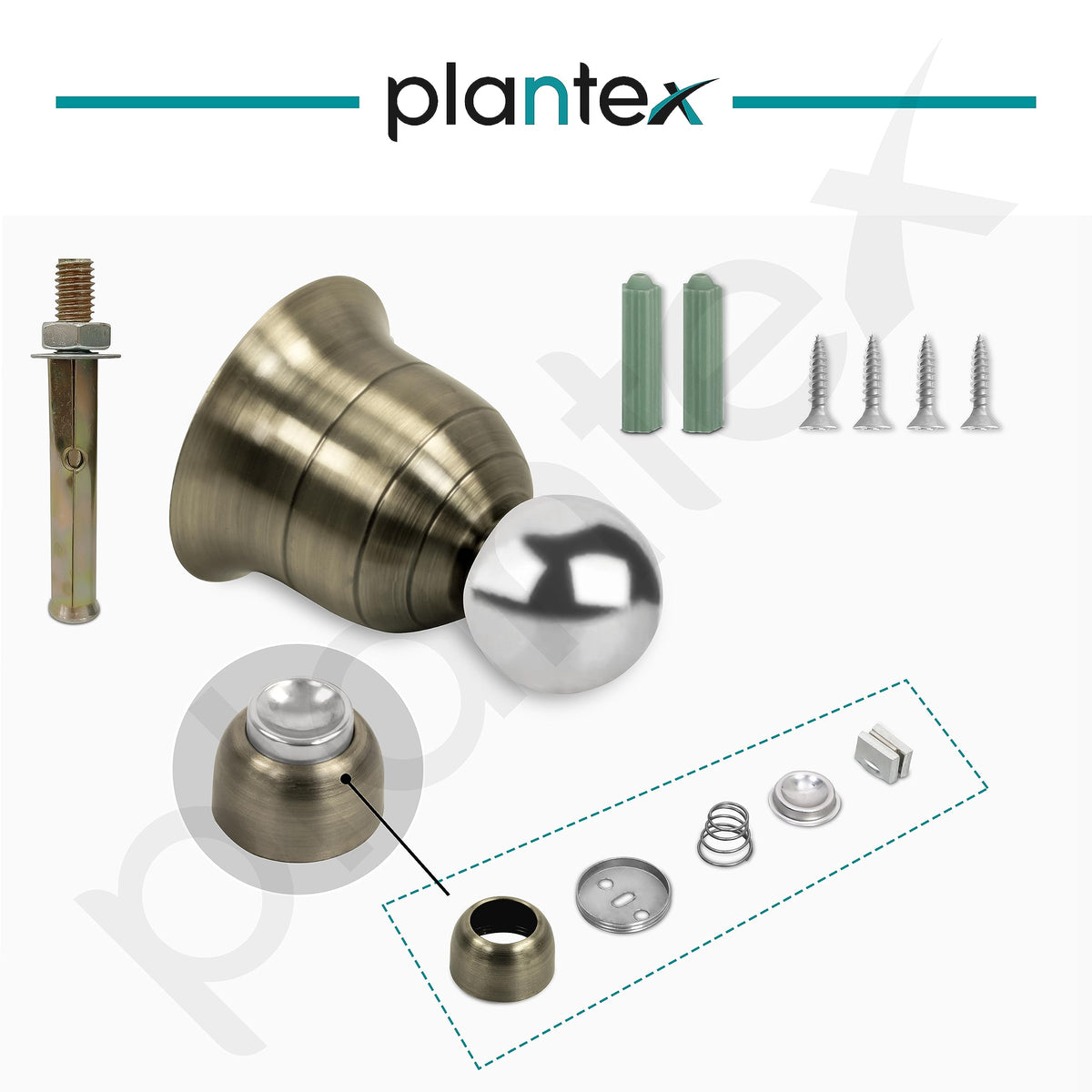Plantex Door Magnet Stopper/Satinless Steel Door Catch for Home/Office/Hotel/Floor Mounted Soft Catcher to Hold Wooden/Glass/PVC Door/Stops for Door - 3 Inch (Brass Antique Finish)-4