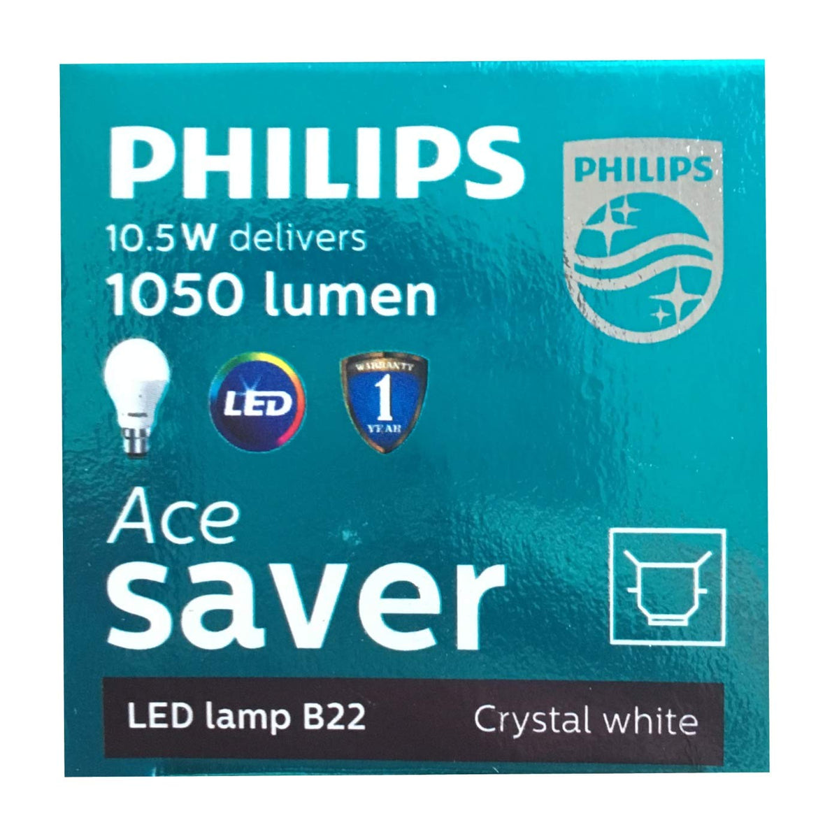 Philips Base B22 10.5W LED Bulb (Cool Day Light/Crystal White, Pack of 2)