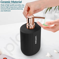 Plantex Ceramic Bathroom Set - Soap Holder for Bathroom/Liquid Soap Dispenser/Tumbler Holder/Toothbrush Holder - 3 Pcs Set (Model APS-NZBA-421)-3