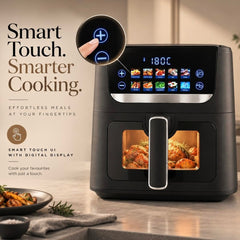 Faber 6.0L 1700W Dual Heater Digital Air Fryer | Fry, Bake, Roast | 85% Less Oil,360 hot air circulation | 10-Preset Men
