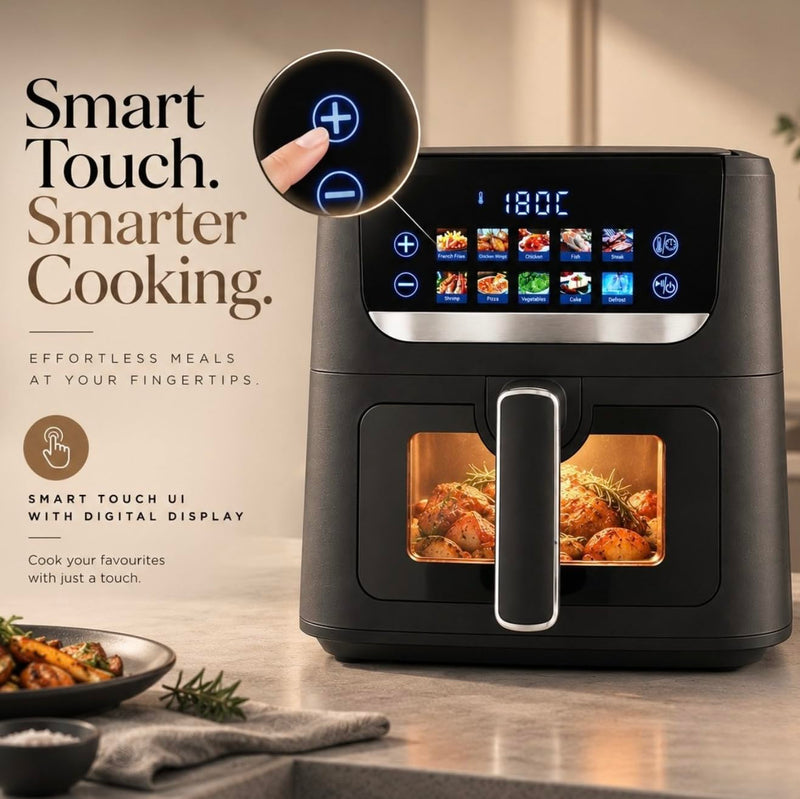 Faber 8.0L 1700W Digital Air Fryer | Fry, Bake, Roast | 85% Less Oil,360 hot air circulation | 10-Preset Menu, Touch Con