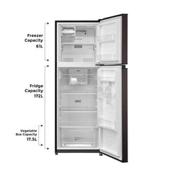 Midea 233L 2 Star Convertible 9-In-1 Inverter Compressor Frost Free Double Door Refrigerator with Multi Air Flow, Smart⁺ Cooling (MDRT359FGI28IN, Active C Fresh Deodorizer, Jazz Black, New 2026)