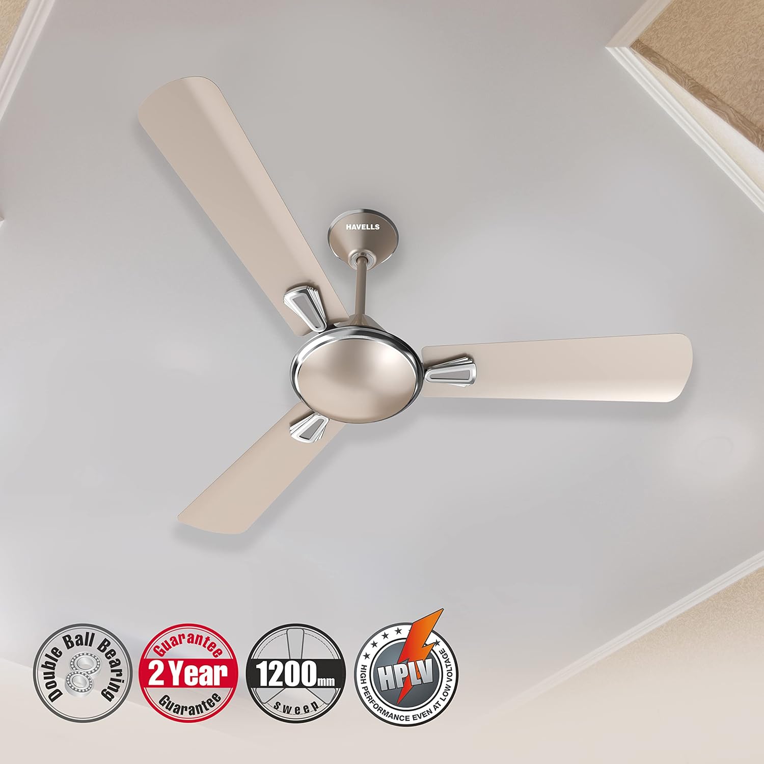 Havells Festiva 1200mm Dust Resistant Ceiling Fan (Gold Mist)