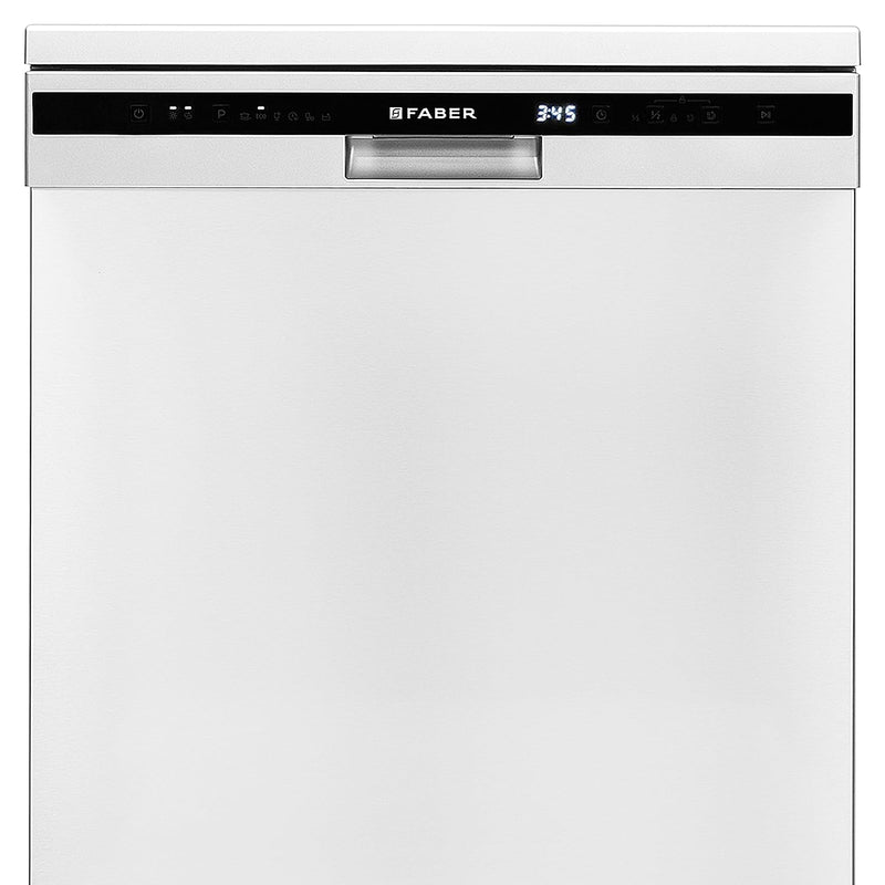 Faber 12 Place Dishwasher | 6 Wash Programs | Adjustable & Foldable Racks | Salt & Rinse Aid Indicators | Aqua Stop | En