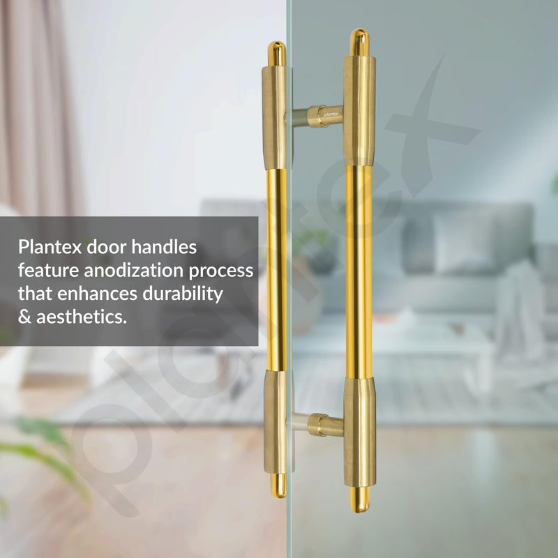 Plantex 12 Inch Main Door Handle/Pull-Push Handle for Main Door/Stainless Steel Handle for Home&Office/Hotel - Pack of 1 (Brass Antique & PVD Gold)-6