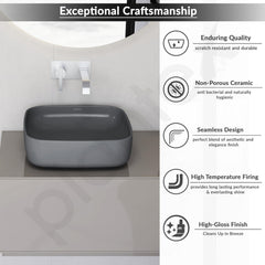 Plantex Ceramic Bathroom Commode and Wash Basin/Rimless Washdown Wall Hung Western Toilet/Bathroom Wash Basin/P Trap Commode - Smoke-3