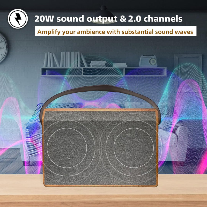Philips TAS2228 Bluetooth Speaker 40W, Retro Wooden Design, 6 Hrs Playtime (TAS2228/94)