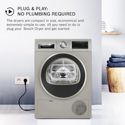 Bosch 8 kg Fully Automatic Front Load Condenser Tumble Dryer (WPG23108IN, 5 Drying Options, 14 Programs, Allergy Plus, 100% Drying with 0% Effort, Inbuilt Heater, Silver)