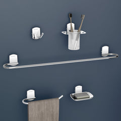 Plantex Parv 304 Grade Stainless Steel Towel Rod for Bathroom/Soap Holder/Napkin Ring/Tumbler Holder/Robe Hook/Bathroom Accessories - Chrome-1