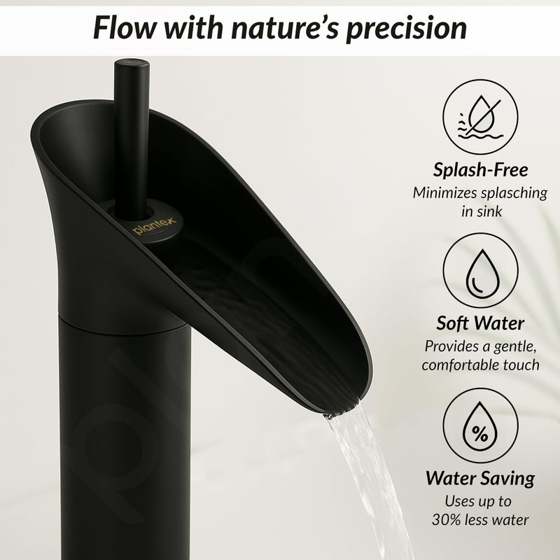 Plantex Pure Brass Pillar Tap/Wash Basin Mixer Tap Hot and Cold/Single Lever Water Tap/Pillar Cock for Basin-(8307-Black)-4