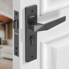 Plantex Door Lock for Home /6-Lever Lock Mechanism with 3 Years of Warranty/Heavy-Duty Door Lock Handle Set with 3 Keys, Brass Lock Body & Cylinder - (8129-Grey)-1