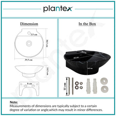Plantex Ceramic Wall Hung Wash Basin/Wall Mount Basin for Bathroom/Washbasin Sink for Home/Office/Restaurant (Black - 15 x 15 x 5 Inch)-3