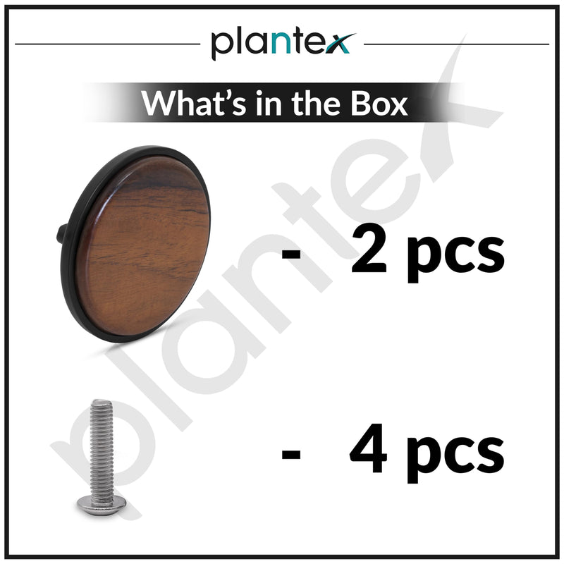 Plantex Knobs for Drawer | Round Drawer Knobs | Knobs for Cabinets | Pull-Push Knobs for Kitchen | Wardrobe Drawer Knobs - Pack of 2 (Big, Black & Wood)-5