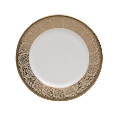 Clay Craft Fine Ceramic Georgian Ebony Floral Dinner Set (Set of 13) (E646), Enchanting Gold, for Family of 4, Dinner Set Ceramic, Dining Set for Dinner, Crockery Set for Gift, Kitchen Set for Home