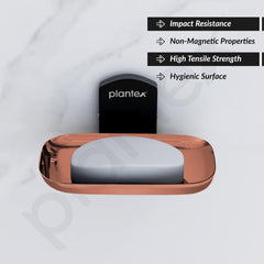 Plantex 304 Grade Stainless Steel Soap Holder for Bathroom/Soap Dish for Bathroom/Soap Bar Holder/Bathroom Accessories - Parv (Rose Gold & Black)-2
