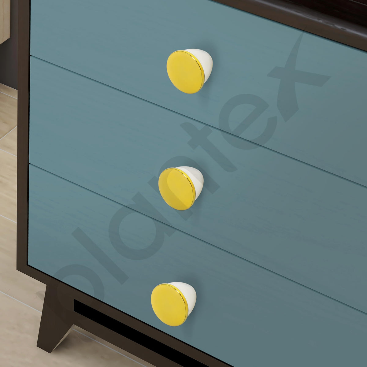 Plantex Knobs for Drawer/Drawer Knobs/Knobs for Cabinets/Pull-Push Knobs for Kitchen/Bedroom Drawer - Pack of 1 (Gold & White)-6