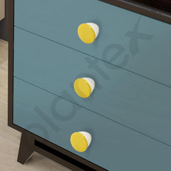 Plantex Knobs for Drawer/Drawer Knobs/Knobs for Cabinets/Pull-Push Knobs for Kitchen/Bedroom Drawer - Pack of 1 (Gold & White)-6