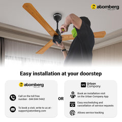 atomberg Ameza 1200mm Timeless BLDC Ceiling Fan with Remote|BEE 5 star|High Air Delivery|LED Speed Indicator|Low Noise|Timeless Design with Power Saving|2 Year Warranty|Gloss Brown