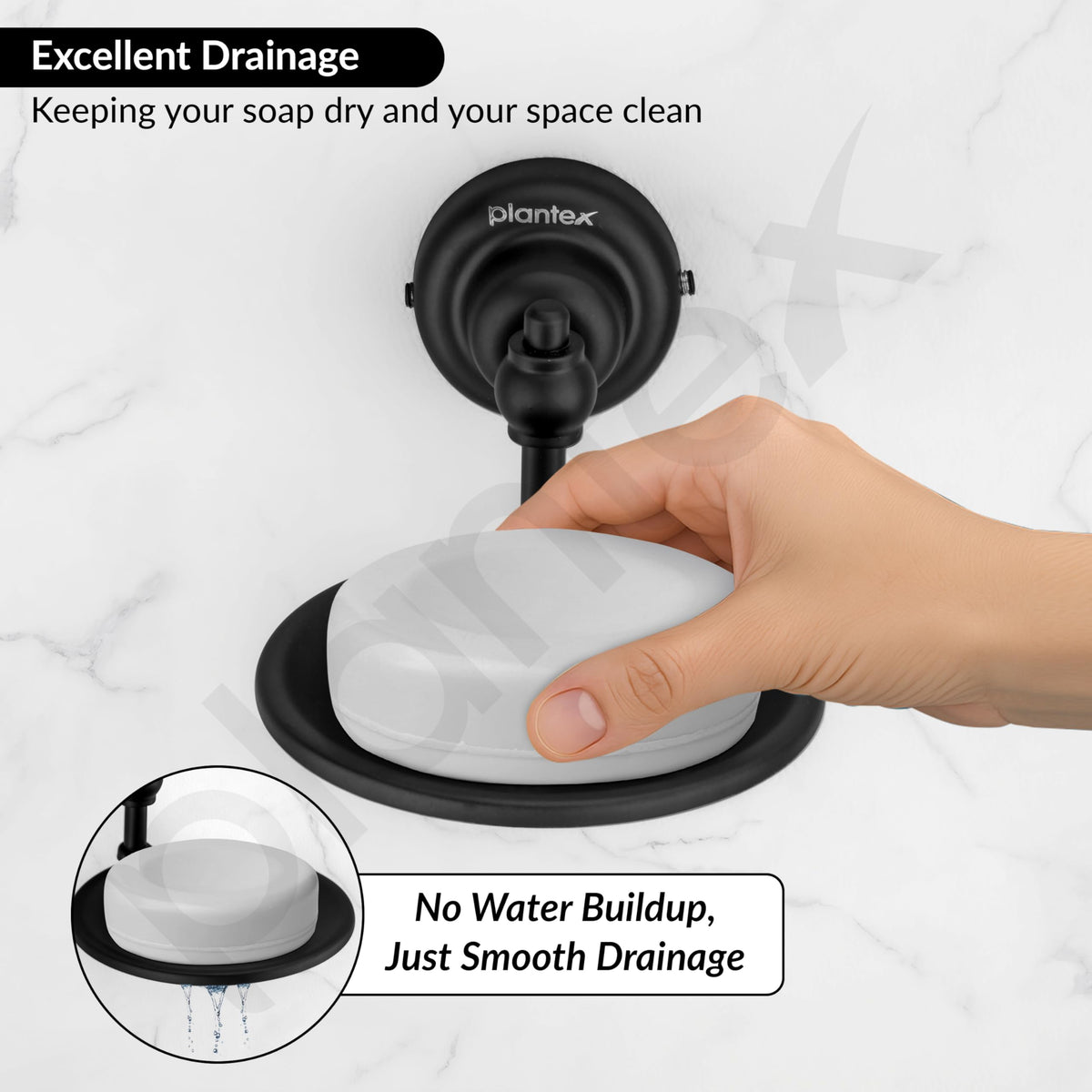 Plantex 304 Grade Stainless Steel Soap Holder/Soap Stand/Bathroom Soap Dish/Bathroom Accessories - Skyllo (Black)-6