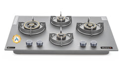 Sujata 3 Burner Gas Stove Glass Top | 5 Years Warranty | Auto Ignition Gas Stove 3 Burner, CookTop cum Hob Top 3 Burners, LPG & PNG Compatible, Brass Burner (Indium Auto Ignition - Black)