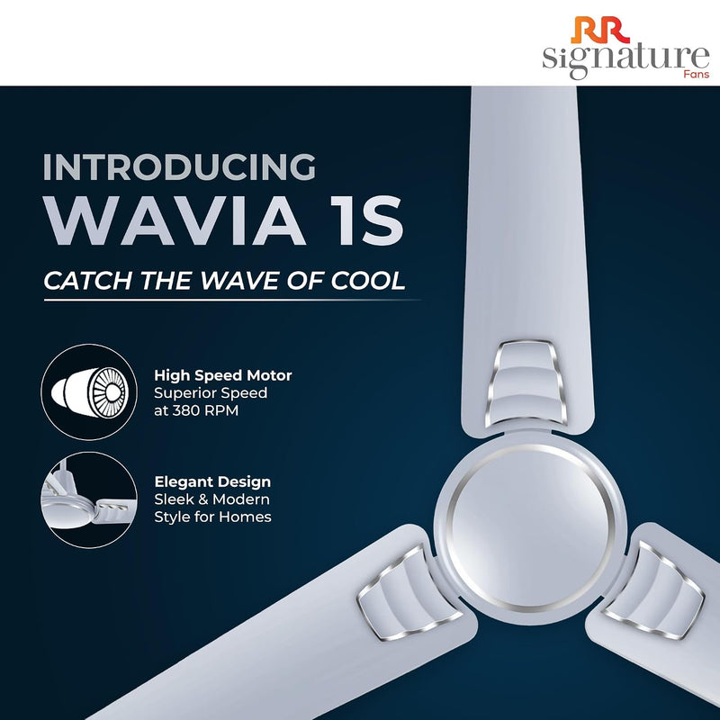 RR Signature 1200 MM Wavia High Speed Ceiling Fan for Home & Office, 35% Energy Saving, Designer Ceiling Fan (Silky Silver)-5