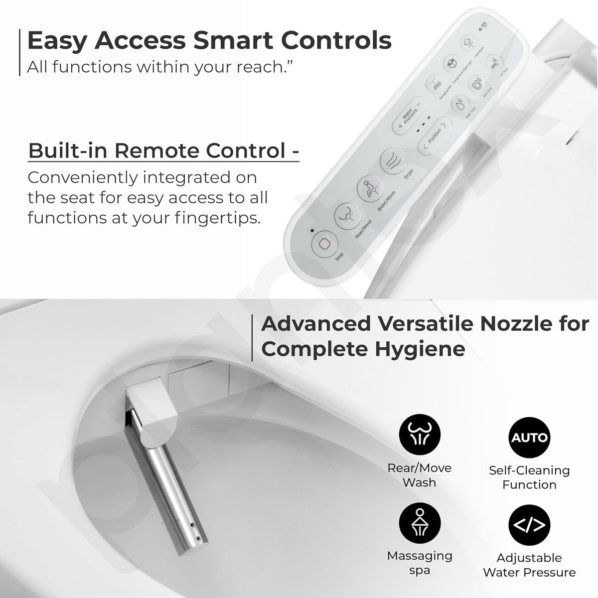 Plantex Smart Commode for Toilet/One Piece Commode with Smart Toilet Seat/Floor Mount Toilet - S Trap (White)-6
