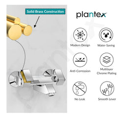 Plantex PRI-316 Pure Brass Non Telephonic Wall Mixer with Water Saving Technology Tap/Mixer Tap for with Brass Wall Flange and Teflon Tape-7 Year Warranty (Chrome)-6