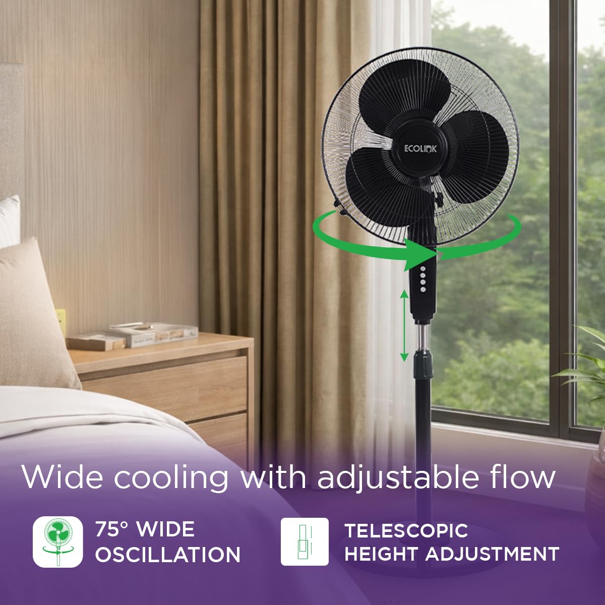 EcoLink Cruiser Neo 400mm Pedestal Fan for Home & Office-4