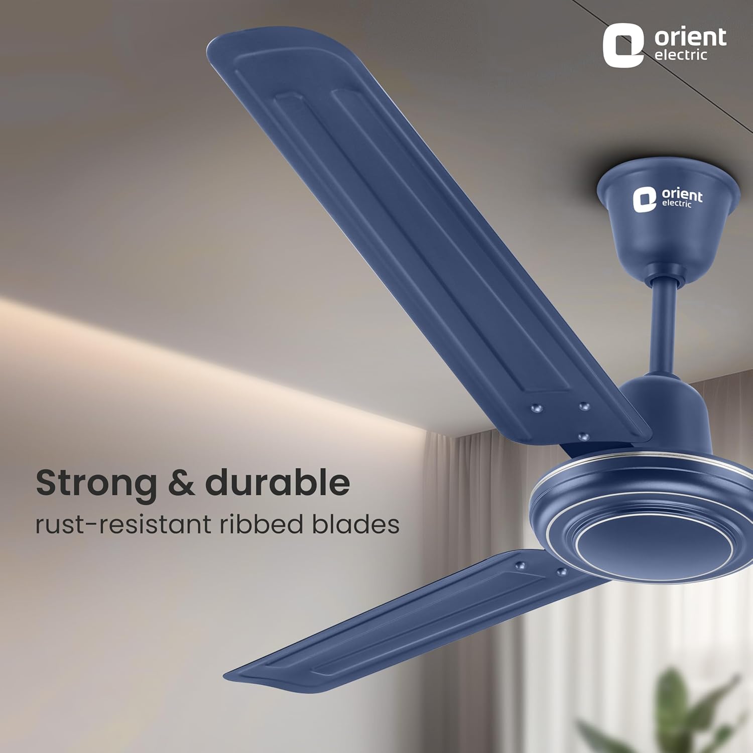 Orient Electric Apex-FX 1200mm Ceiling Fan for Home| BEE 1 Star Rated Energy Efficient Fan| Rust Resistant | Strong and Powerful Motor | 2 Years Warranty by Orient | Blue - Pack of 1
