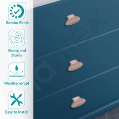 Plantex Knobs for Drawer/Small Drawer Knobs/Knobs for Cabinets/Pull-Push Knobs for Kitchen/Bedroom Drawer - Pack of 3 (Oval, Rembo)-5